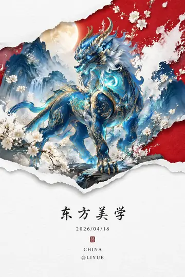 Fluorescent Blue Qiongqi New Chinese Landscape