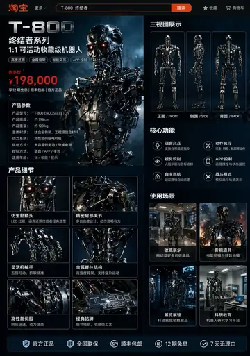 Terminator Robot Product Detail Page