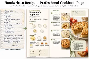 Handwritten Recipe as a Magazine Spread