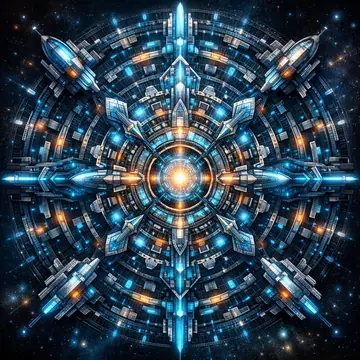 Cyberpunk Sci-Fi Mandala