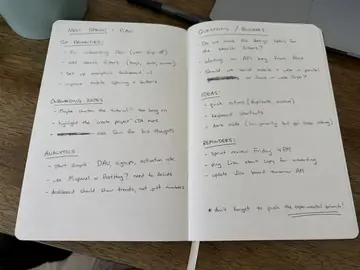 Black Ballpoint Handwritten Desk Notes