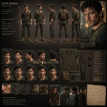 Comic / Storyboard - Cinematic Film Character Design Board