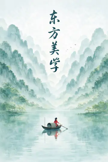 Spring Zen Ink-Wash Mountain Poster