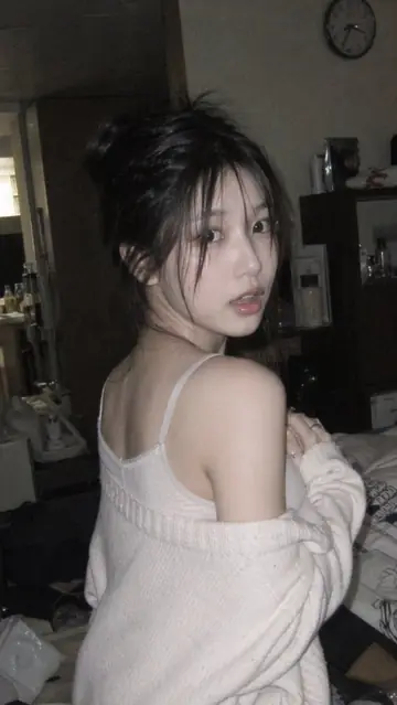 Dim Interior Innocent Look-Back Portrait