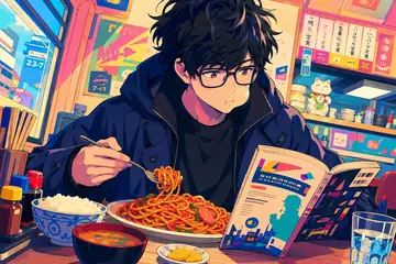 Comic / Storyboard - Anime Diner Munching Scene