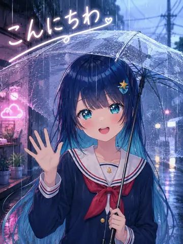 Comic / Storyboard - Rainy Anime Schoolgirl Greeting