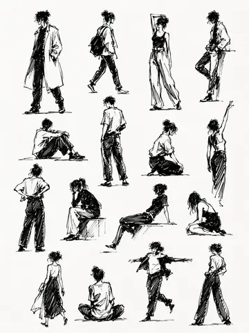 Comic / Storyboard - Sketchbook Human Gesture Studies