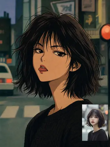 Comic / Storyboard - 90s Anime Urban Selfie Portrait
