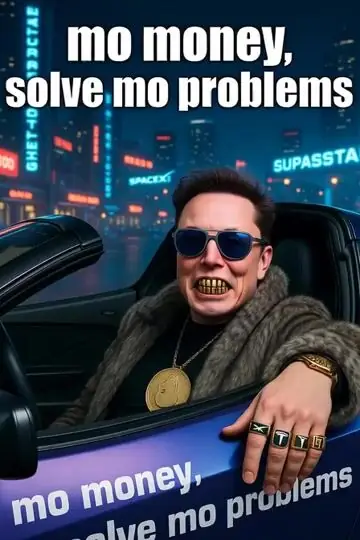 Gangster Elon Musk with Dogecoin Medallion