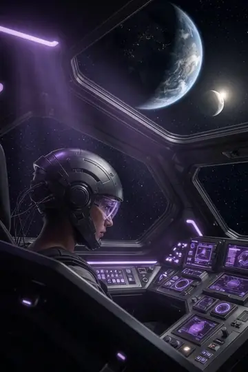 Futuristic Spacecraft Console Interaction