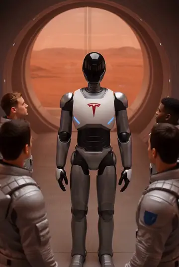 Tesla Optimus Robots Guiding Group