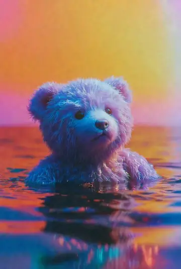 Cute Bear Swimming and Diving