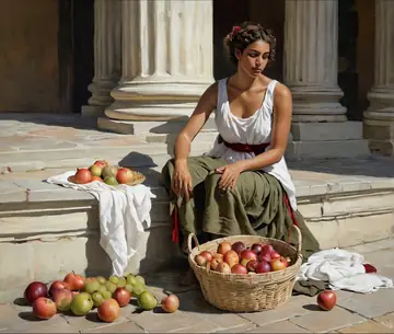 Ancient Roman Forum Morning Scene