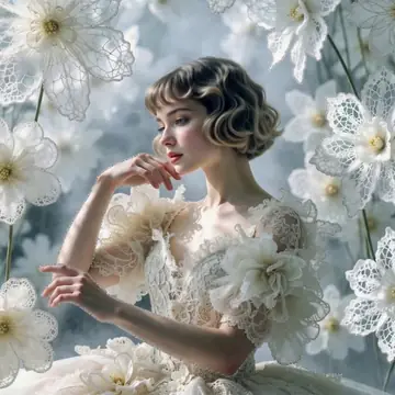 White Lace Blooming Flowers