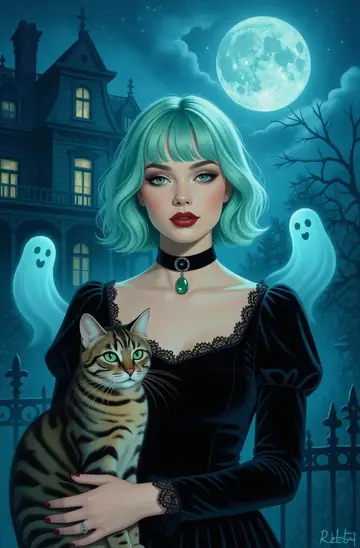 Pastel Goth Woman Haunted Mansion