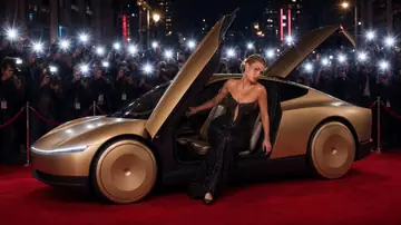 Tesla Cybercab Red Carpet Arrival