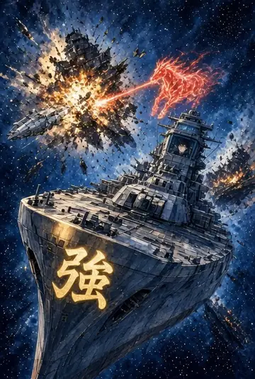 Anime Space Battleship Combat Scene