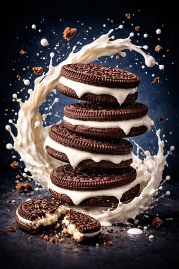 E-commerce Main Image - Macro Luxury Biscuit Milk Splash