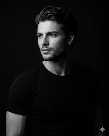 Profile / Avatar - Low-Key Studio Black and White Portrait