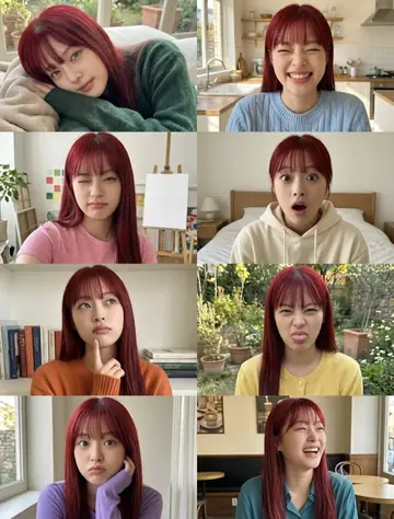 Profile / Avatar - Red Hair Woman Portrait Collage