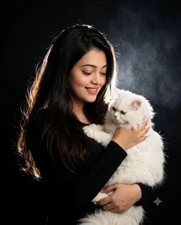 Profile / Avatar - Cinematic Woman and Cat Portrait