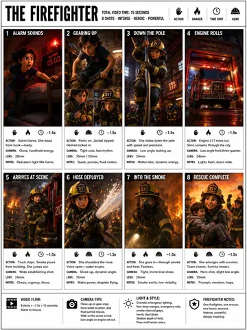 Infographic / Edu Visual - Firefighter Storyboard Infographic