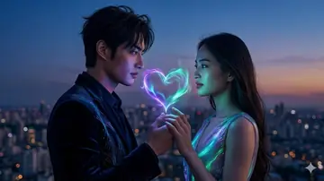 Product Marketing - Cinematic Aurora Heart Lovers Photography