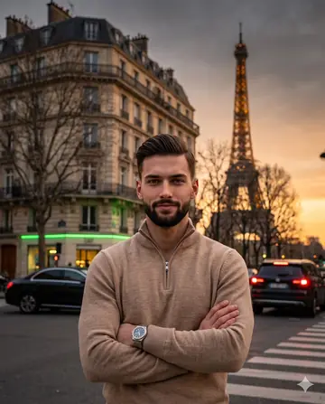 Profile / Avatar - Parisian Twilight Lifestyle Portrait