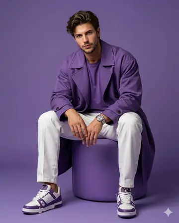 Profile / Avatar - Monochromatic Purple Fashion Editorial