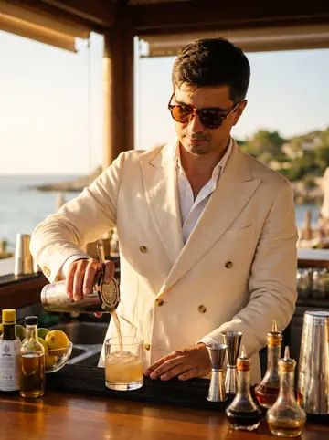 Social Media Post - Cinematic Golden Hour Cocktail Portrait
