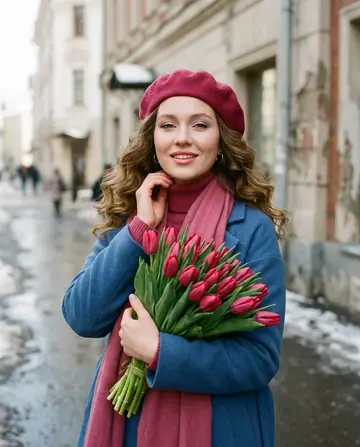 Social Media Post - Spring Street Portrait with Tulips