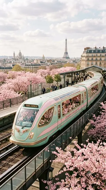 Product Marketing - Luxurious Retrofuturistic Train Exterior