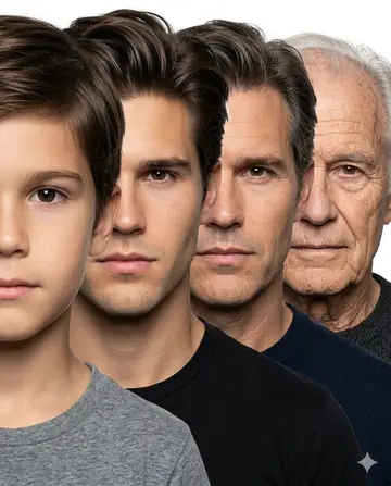 Infographic / Edu Visual - Male Age Progression Portrait