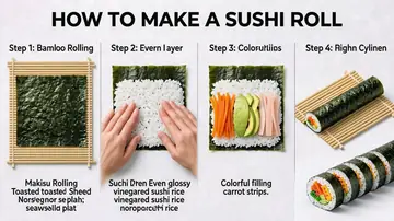 Infographic / Edu Visual - Sushi Roll Instruction Diagram