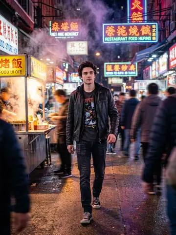 YouTube Thumbnail - Cinematic Hollywood-Style Street Market Walk