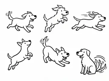 Comic / Storyboard - Minimalist Dog Sketch Clipart
