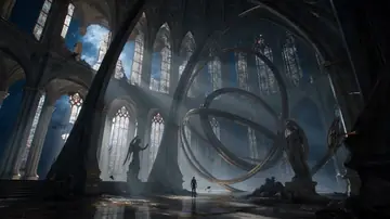 Biomechanical Angel Space Cathedral Transformation