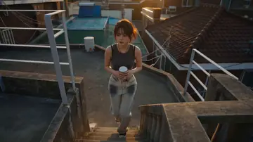 Samurai Duel in Stormy Rooftop