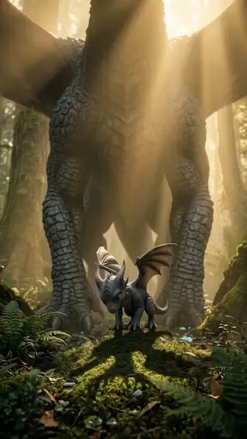 Baby Dragon Mimicking Adult Roar