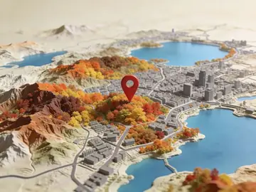 Topographic Map of Hangzhou
