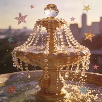 Crystal Fountain with Stars